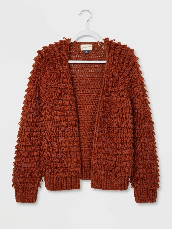 Universal Thread Sweaters - 70s Vintage Revival Vibes Fall / Autumn Core Rust Cardigan Sweater Oversized